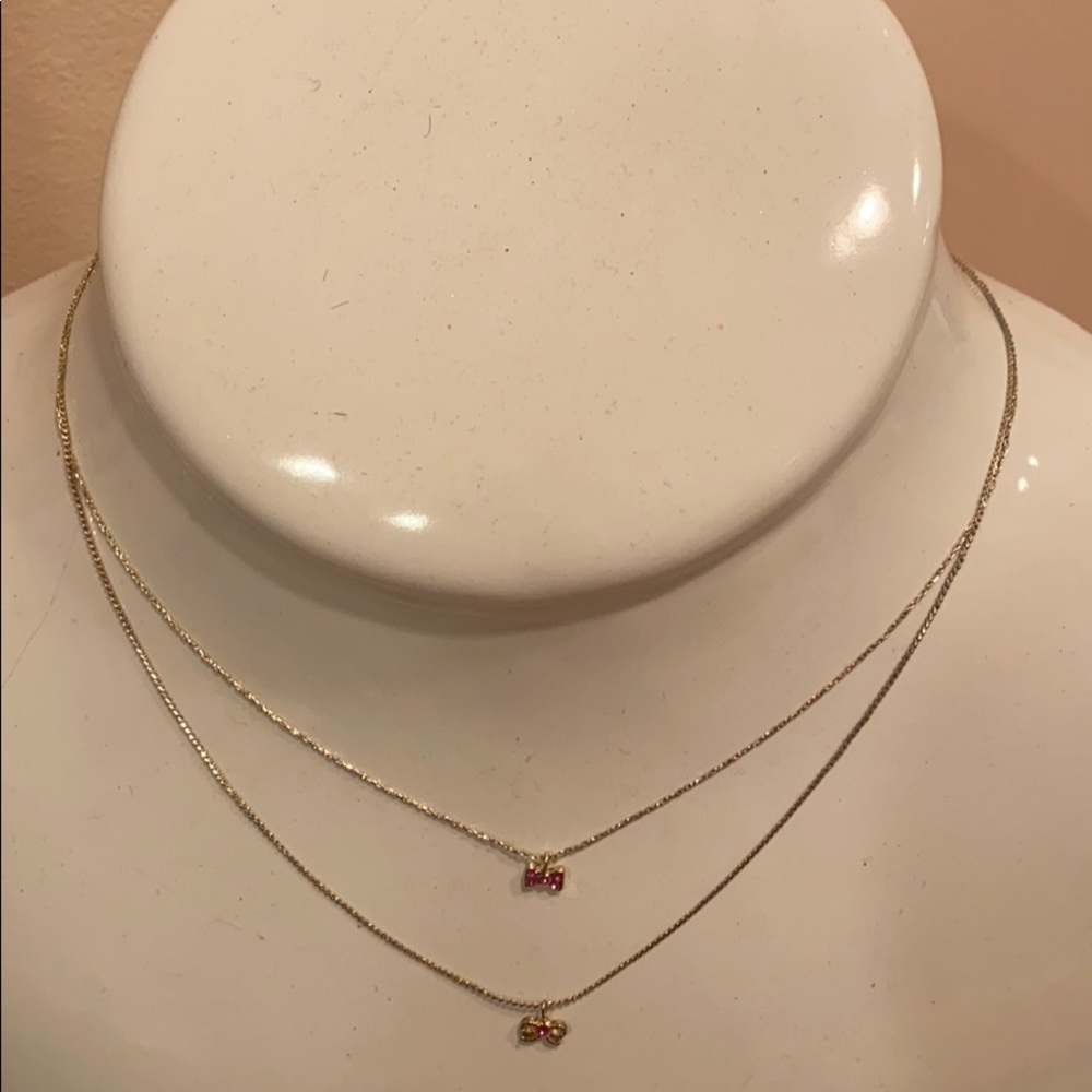 New tiny bows necklace cute adjustable